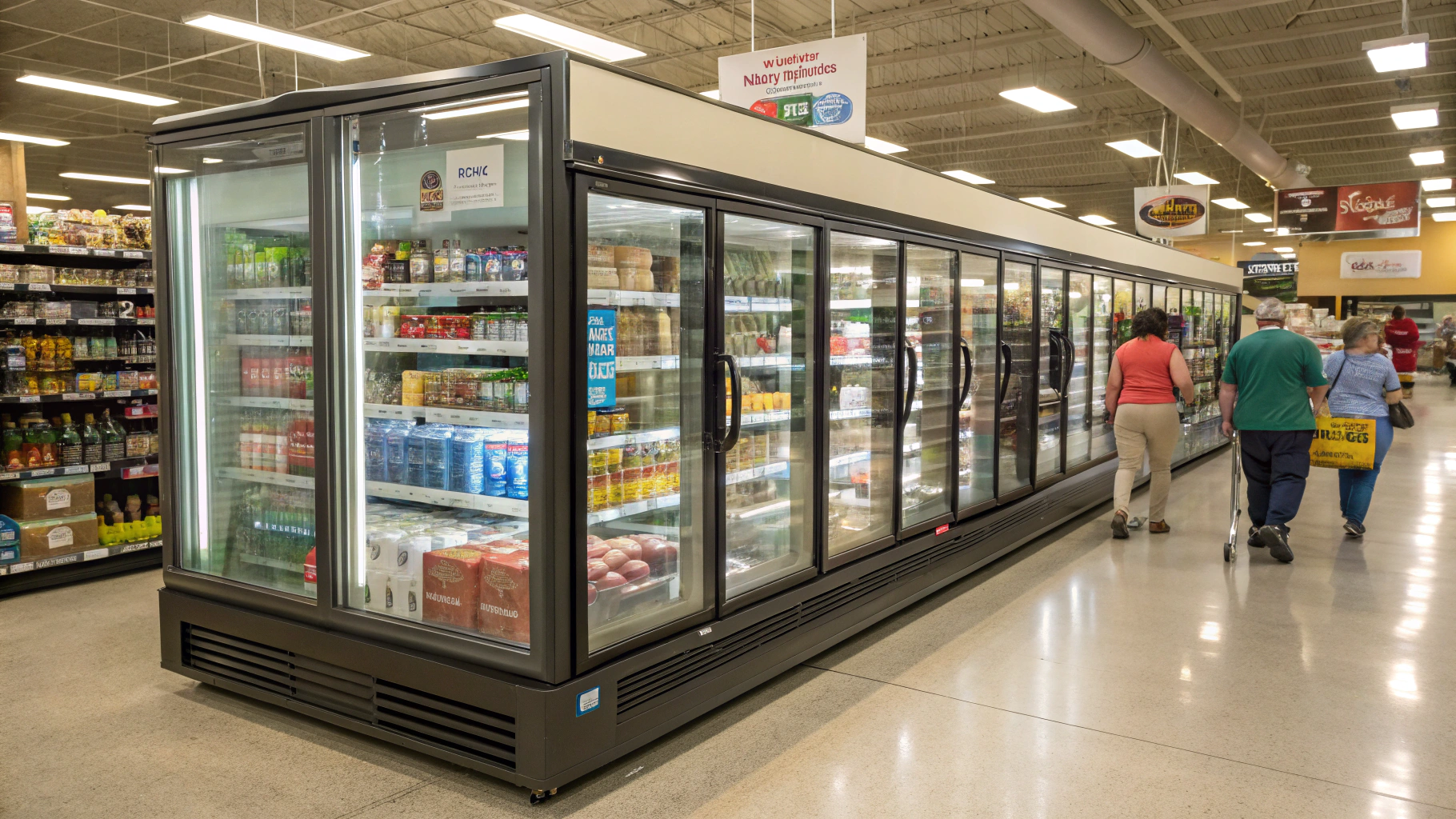 Commercial retail display refrigerators and grocery coolers