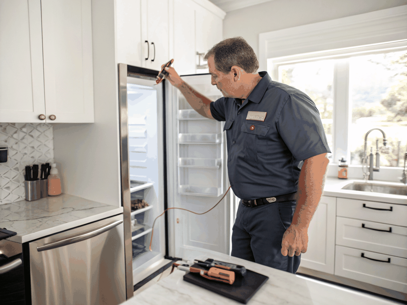 Certified Dunwoody appliance repair technician conducting diagnostics